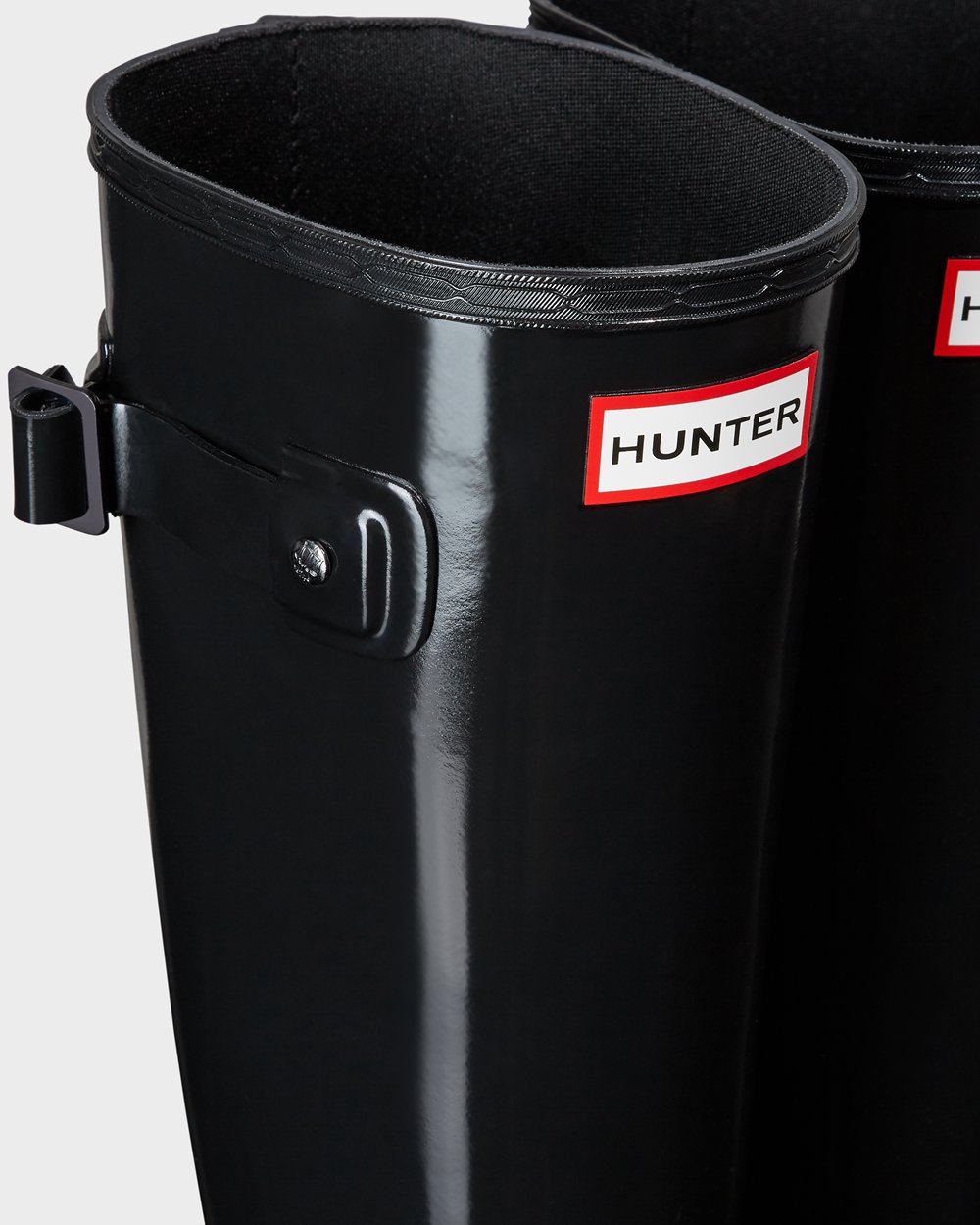 Womens Hunter Tall Rain Boots Black - Refined Slim Fit Gloss - 5627049-TI